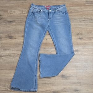 Red Rivet Juniors Light Blue Flare Jeans